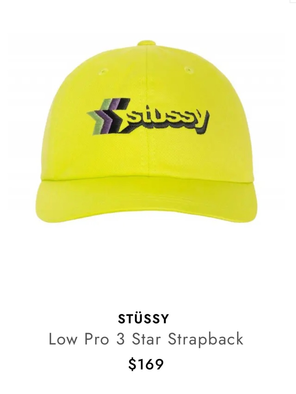 Stussy Low Pro 3 Star Strapback in lime